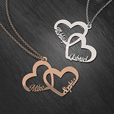 Couple Names Necklace In Sterling Silver