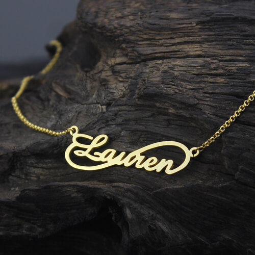 Unique Infinity Style Necklace Gold Plated