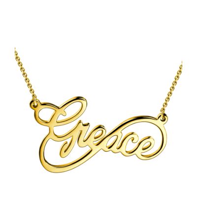Custom Infinity Name Necklace 18k Gold Plated