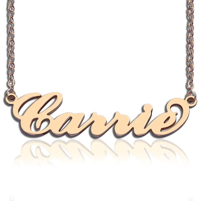 Personalized Rose Gold Carrie Name Necklace