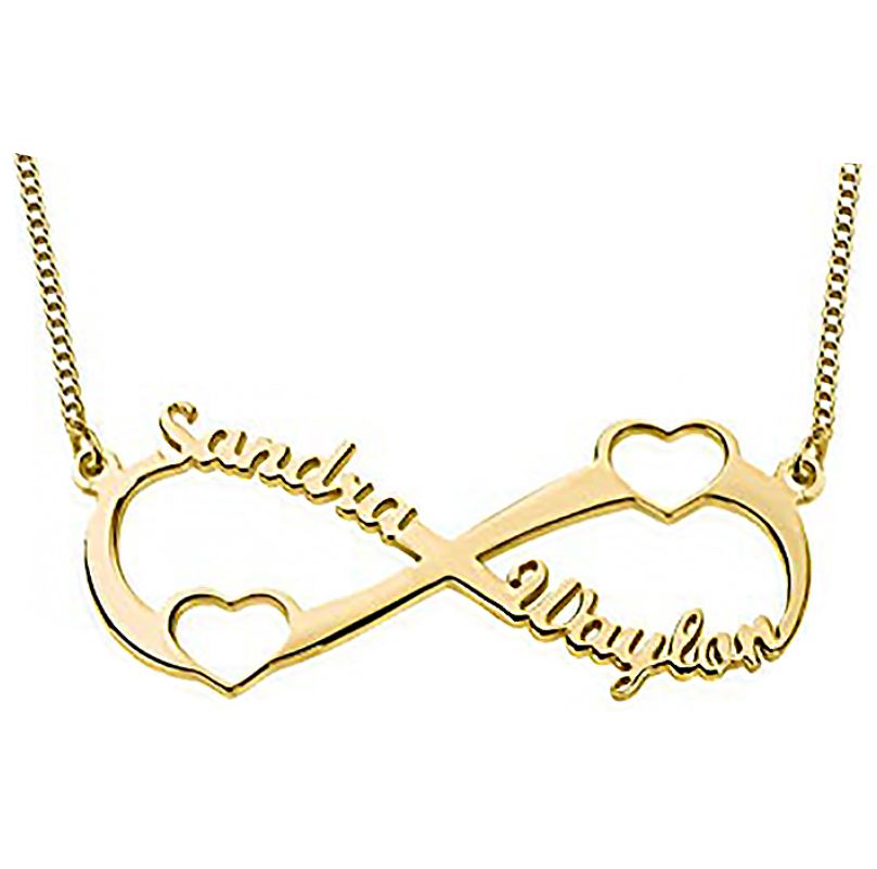Hearts Infinity Necklace Gold Plated