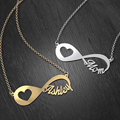 Heart Infinity Name Necklace 18k Gold Plated