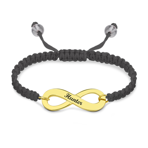 Engraved Infinity Symbol Cord Bracelet
