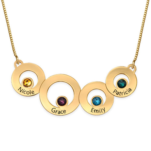 Classic Circles Necklace 18k Gold Plated