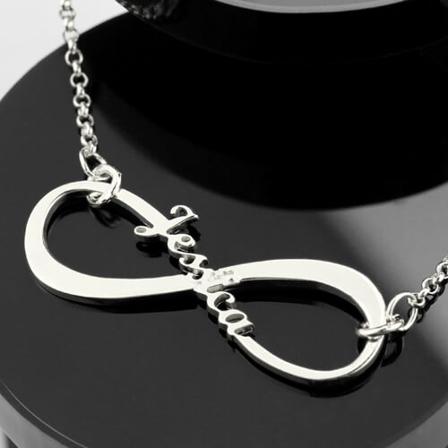 Single Name Infinity Necklace Sterling Silver