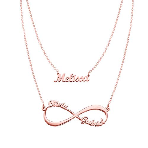 Rose Gold Plated Gift - Infinity and Name Necklaces