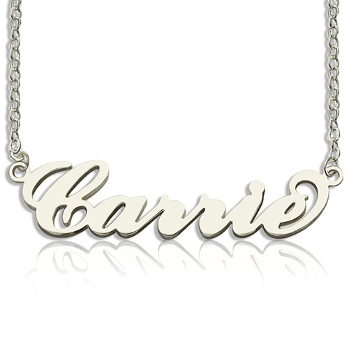 Personalized Carrie Name Necklace - Sterling Silver