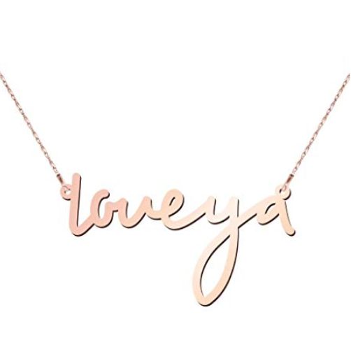 Small Classic Name Necklace in Rose Gold