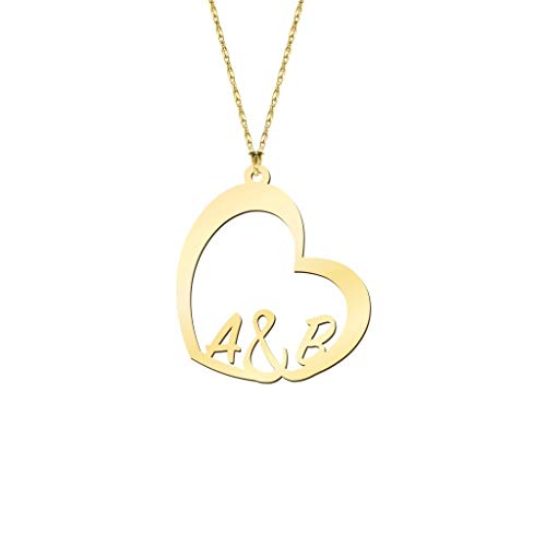 Initial Heart Necklace 18k Gold Plated