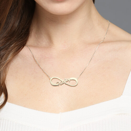 Infinity Name Necklace Silver