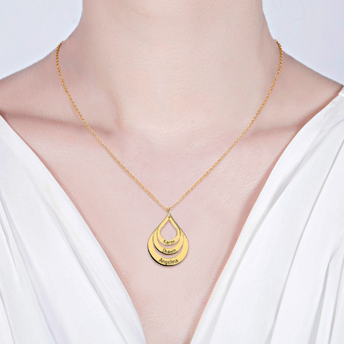Drop Shaped Necklace Gold Plated