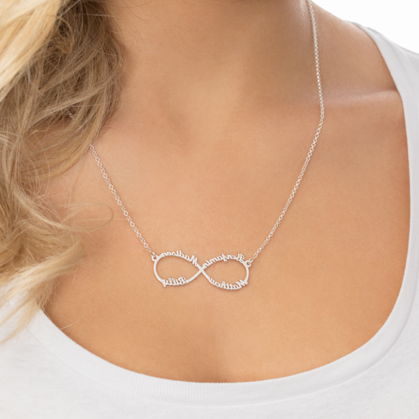 Personalized Moms Infinity Necklace - 4 Names