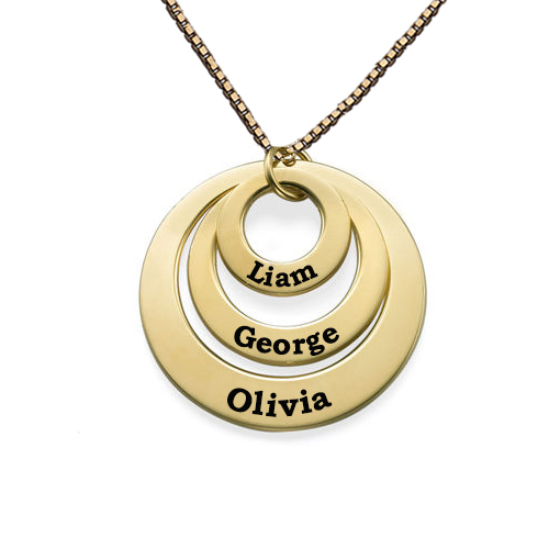 Engravable Classic Discs Necklace 18k Gold Plated